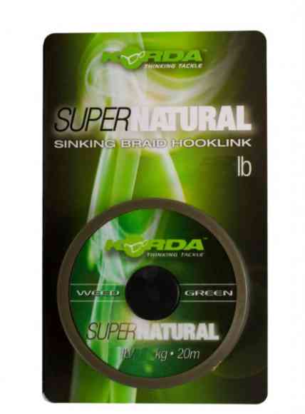 Поводковый материал без оболочки мягкий зеленый 8.2 кг Korda (Корда) - Korda Super Natural Weed Green 18 lb, 20 м