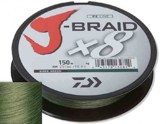Шнур Daiwa J-Braid X8 Dark Green 0.10мм 9lb 150м 