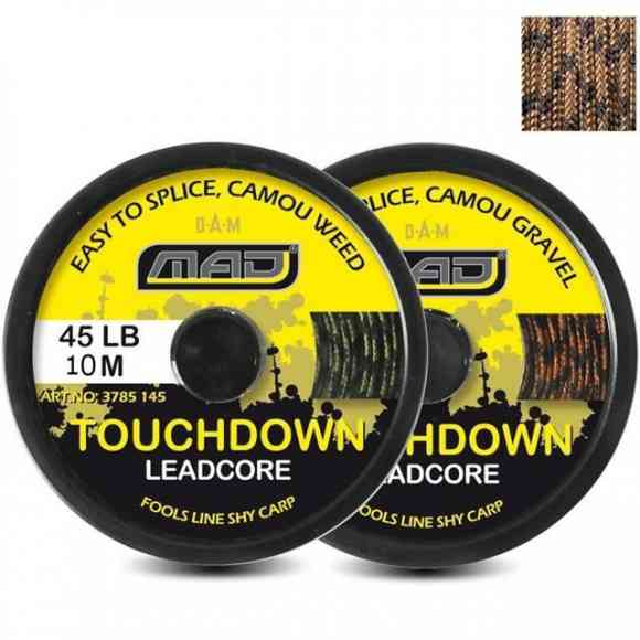 Ледкор со Свинцовым сердечником Коричневый Mad (Мэд) - Touchdown Leadcore Camou Gravel 20.4 кг / 45lb, 10 м