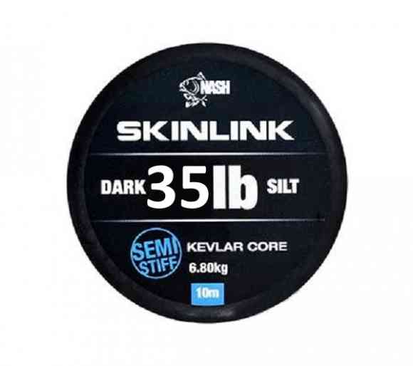 Поводковый материал в оплетке Nash SkinLink Dark 35LB Silt 