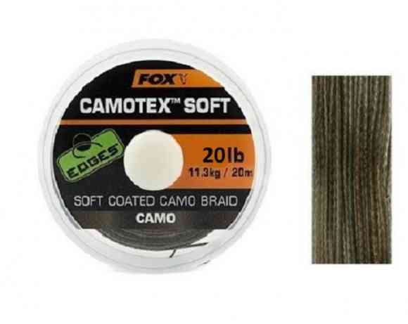 Поводковый материал в мягкой оплетке Камуфляжный Fox (Фокс) - EDGES Camotex Soft Camo 9.1 кг / 20lb, 20 м