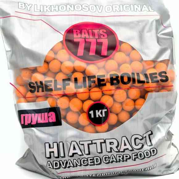 Тонущие бойлы 14 мм кислая Груша 777 Baits (Лихоносовы) - Likhonosov Original Shelf Life Boilies Acid Pear Drop, 1 кг