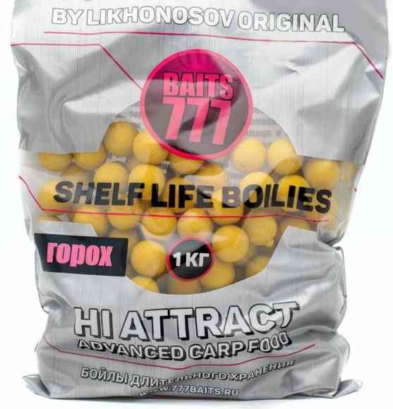 Тонущие бойлы 14 мм Горох 777 Baits (Лихоносовы) - Likhonosov Original Shelf Life Boilies Peas, 1 кг