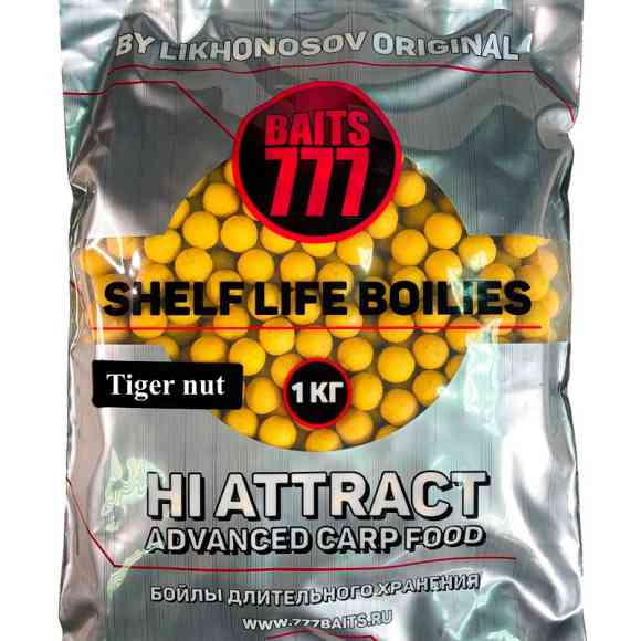 Бойлы тонущие 14 мм Тигровый орех 777 Baits (Лихоносовы) - Likhonosov Original Shelf Life Boilies  Tiger nut, 1 кг 