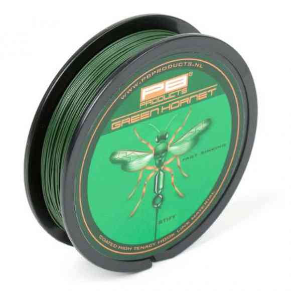 Поводковый материал в жесткой оболочки Зеленый PB Products - Green Hornet Weed 7.0 кг / 15 lb, 20 м