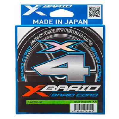 Шнур YGK X-Braid Braid Cord X4 150m Chartreuse #0.8, 0.148мм, 14lb, 6,3кг 