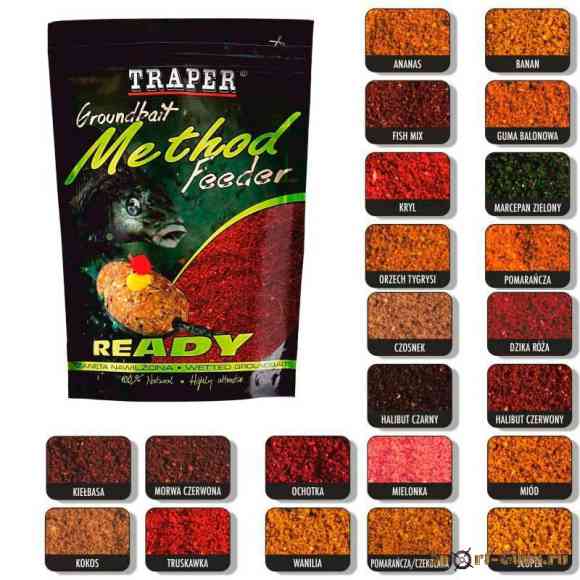 Прикормка Метод фидер Готовая Мотыль TRAPER Method Feeder Ready Bloodworm 750гр